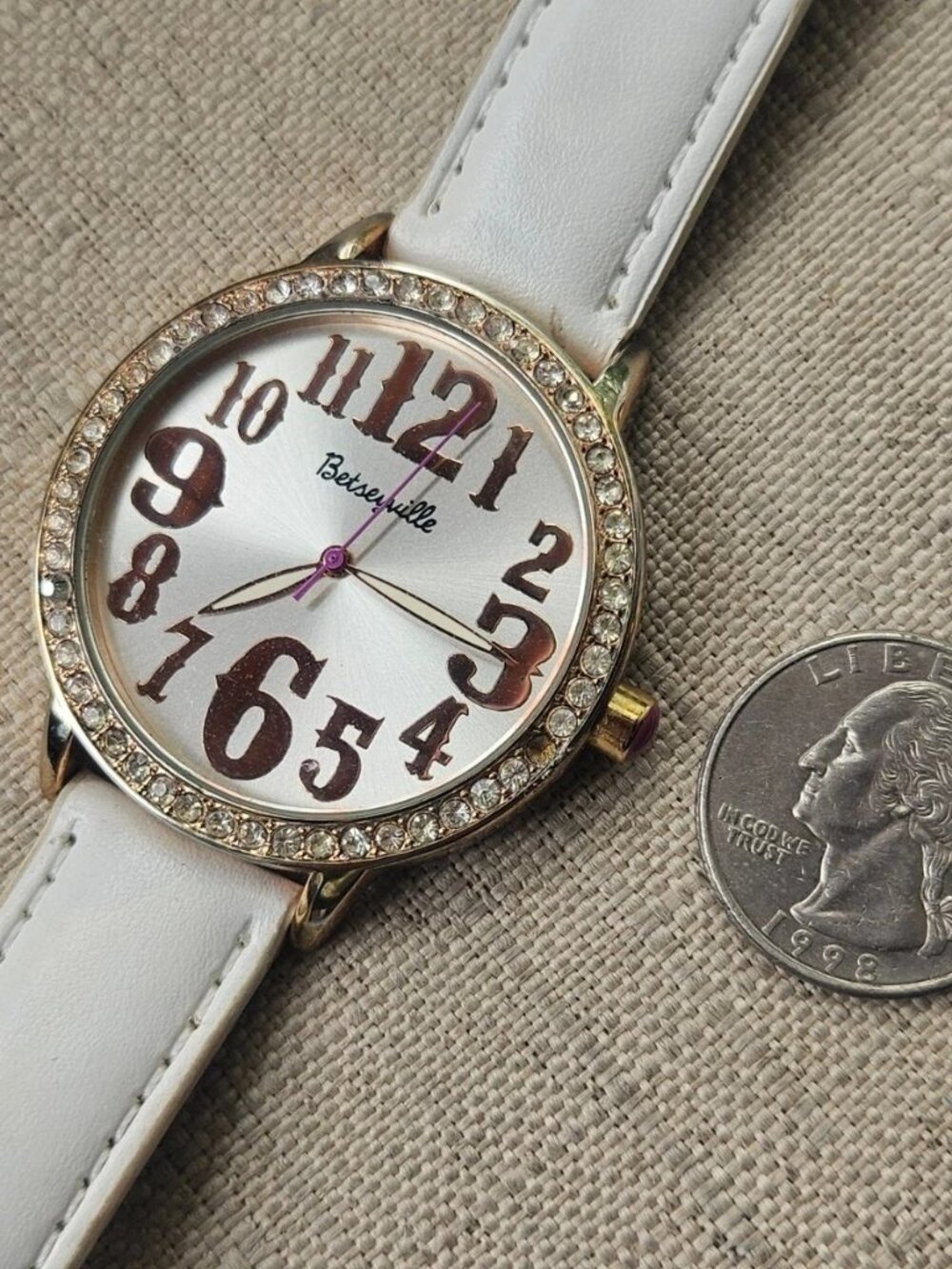 Betseyville by Betsey Jhonson Women Wristwatch Gold Tone case Crystals Accent - Picture 7 of 11